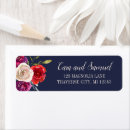 Search for red and blue wedding return address labels Floral
