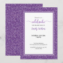 Search for scroll birthday invitations Purple
