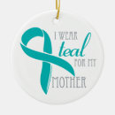 Search for ovarian cancer christmas tree decorations Teal
