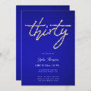 Search for royal blue 30th birthday invitations For her