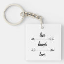 Search for love words key rings Black and white