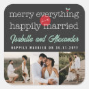 Search for merry wedding stickers Mr and mrs
