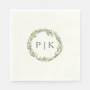 Search for pink and green monogram napkins Floral
