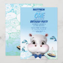 Search for hippo birthday invitations Wild one