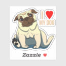 Search for i love my pug stickers Puppy