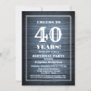 Search for country 40th birthday invitations Wood