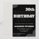 Search for male 30th birthday invitations Black