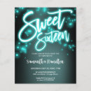 Search for glow sweet 16 invitations Calligraphy handwritten font