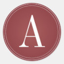 Search for red initial stickers Maroon