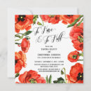 Search for red poppies invitations Watercolor