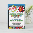Search for superhero 1st birthday invitations For kids