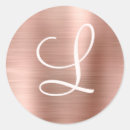 Search for elegant monogram stickers Rose gold