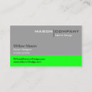 Search for bright lime business cards Green
