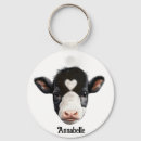 Search for white face key rings Cow