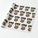 Search for japanese doll wrapping paper Kokeshi