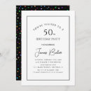 Search for classic formal 50th birthday invitations Black and white