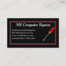 Search for computer repair business cards Black