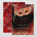 Search for red masquerade party invitations Black