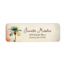 Search for palm tree wedding return address labels Vintage