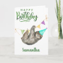 Search for sloth birthday cards Watercolor