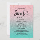 Search for teal and silver sweet 16 invitations Turquoise