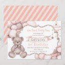 Search for baby bear birthday invitations Pink