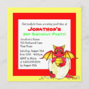 Search for red dragon birthday invitations Party