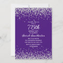 Search for purple and silver birthday invitations Elegant