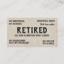 Search for retirement business cards Humour