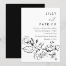 Search for black and white floral wedding invitations Minimalist