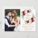 Search for burgundy gold save the dates Watercolor burgundy floral