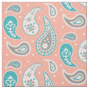 Search for teal and coral fabric Flowers