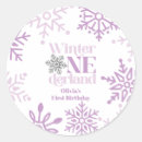 Search for purple snowflakes stickers Winter onederland