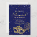 Search for blue and gold masquerade party invitations Daughter