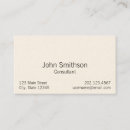 Search for plain cream business cards Consultant