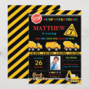 Search for construction dump birthday invitations Yellow and black