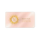 Search for rose gold confetti return address labels Pink