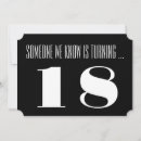 Search for black and white 18th birthday invitations Party