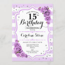 Search for flower on white birthday invitations For her