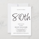 Search for minimalist 80th birthday invitations Chic