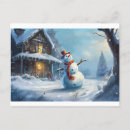 Search for snowman painting postcards Festive