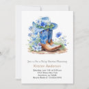 Search for blue cowboy boots baby shower invitations Western