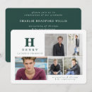 Search for monogram graduation invitations Green