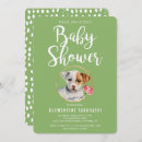 Search for puppy dog baby shower invitations Green