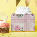 Search for pink roses wrapping paper White