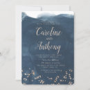 Search for rose gold and navy blue wedding invitations Modern