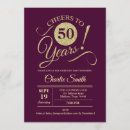 Search for burgundy 50th birthday invitations Glitter