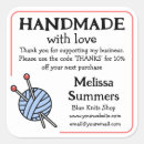 Search for knitting needles stickers Handmade with love