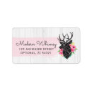 Search for rustic antlers return address labels Floral