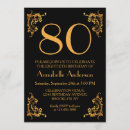 Search for vintage 80th birthday invitations Gold